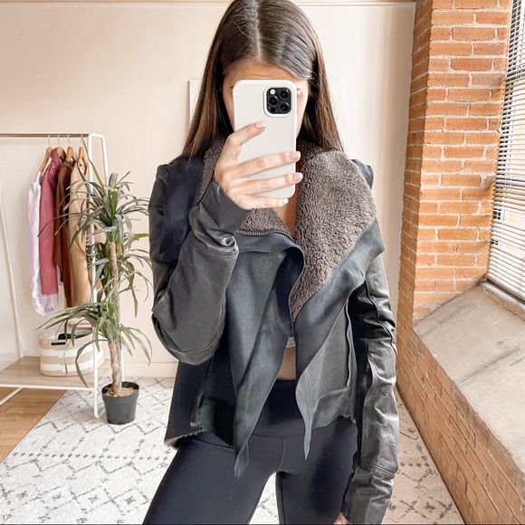 rick owens grey leather jacket